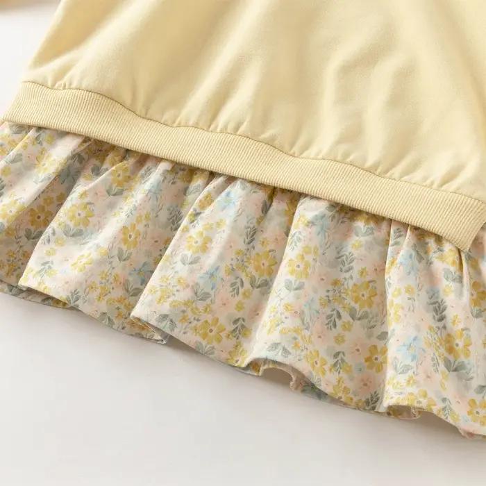 Dave Bella automne enfants sweat à capuche filles chemise florale doux mignon bébé fille à manches l