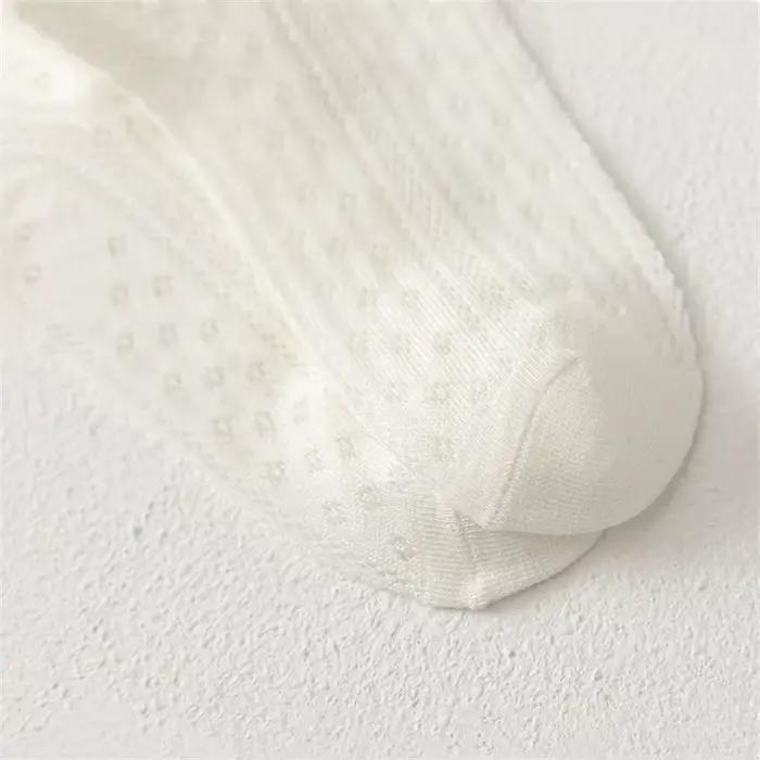 5 paires/lot chaussettes en maille blanches pour enfants pour filles été mince respirant fille chaus