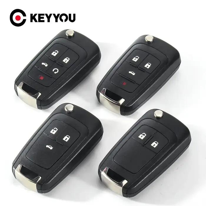 KEYYOU – coque de clé télécommande pliante, 10 pièces, pour Chevrolet Cruze Epica Lova Camaro Impala