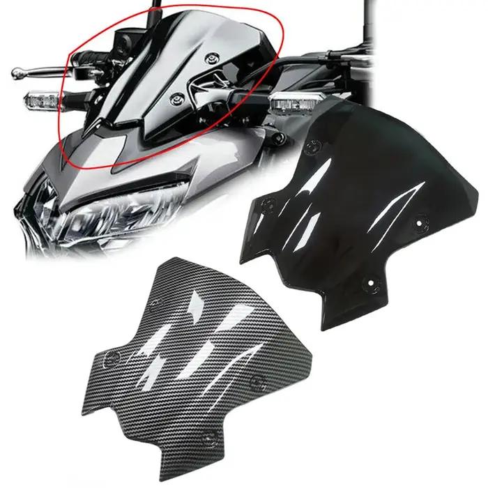 Protecteurs de pare-brise de moto en fibre de carbone, aspect noir, accessoires pour Kawasaki Z900,