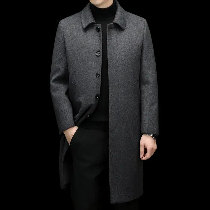 Manteaux en cachemire haut de gamme et à la mode pour hommes pour l'automne et l'hiver, vestes à rev