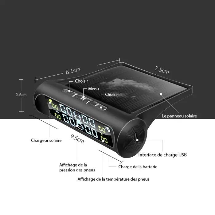 E-ACE énergie solaire TPMS système de surveillance d'alarme de pression des pneus de voiture systèmes