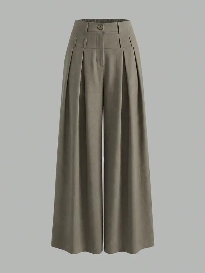 Nouveau pantalon de costume taille haute à jambe large pour femme 2026 – Élégant, fluide, pour le bu