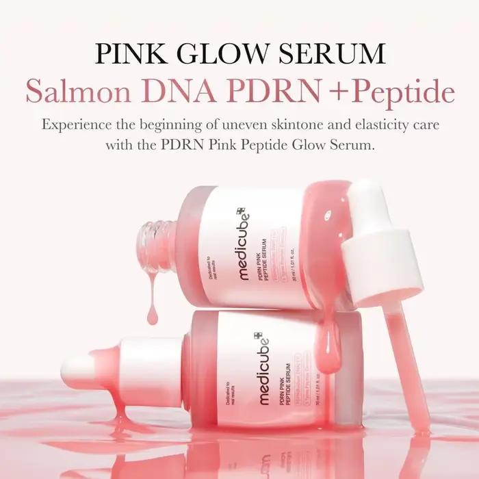 Sérum au peptide rose PDRN à l'ADN de saumon Medicube, lisse et à absorption rapide, rafraîchissant