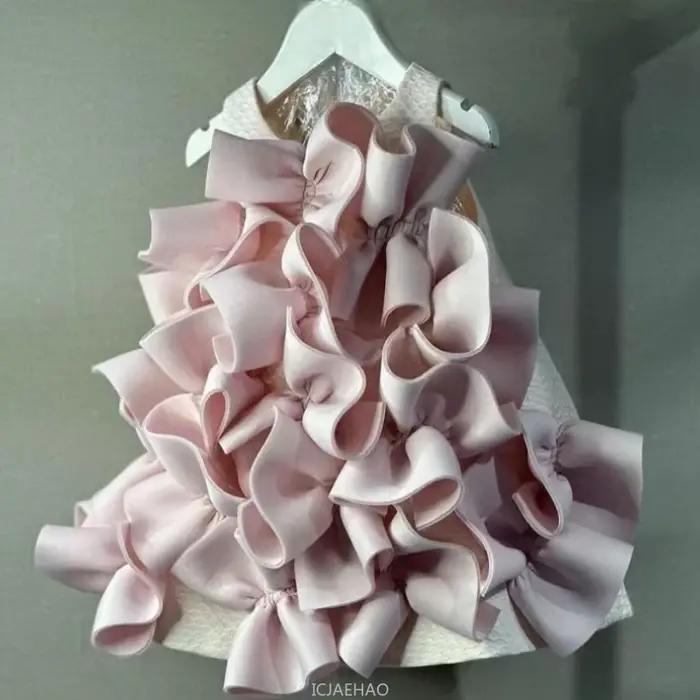 Vêtements pour adolescentes, robe de mariée à fleurs pour enfants, Costume avec nœud Simple, tenue d