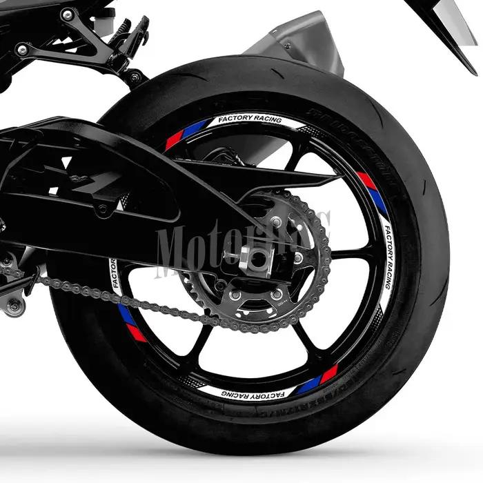 Autocollant réfléchissant pour roue de moto, 10/12/17/18 pouces, accessoires de moyeu à rayures de j