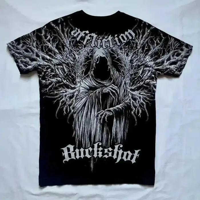 T-shirt col rond pour hommes européens et américains, imprimé tête de mort, confortable et respirant