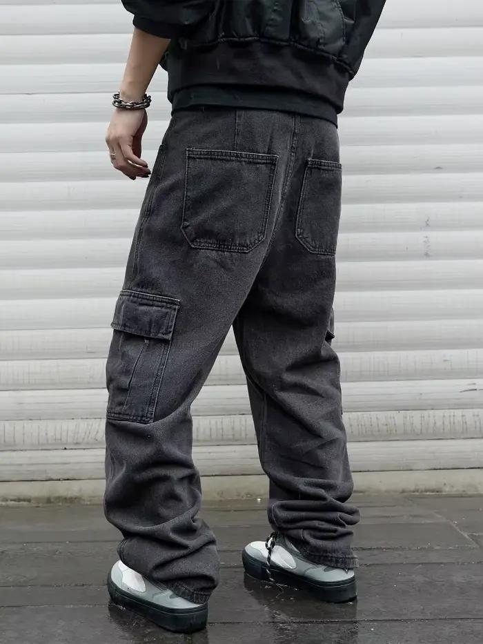 Jean Baggy à Jambes Larges pour Homme, Pantalon Cargo Surdimensionné, Style Hip Hop, Harajuku, Corée