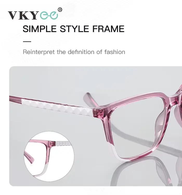 VKYEE Simple carré grand cadre Design de mode lunettes pour femmes Anti-lumière bleue personnalisabl