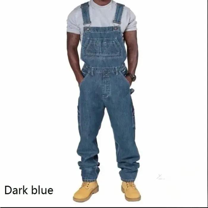 Salopette en jean déchiré pour homme – Style urbain vintage décontracté, durable et audacieux
