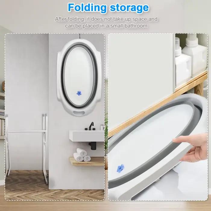 Baignoire pour bébé avec support - baignoire pliable avec coussin de bain - sécurisé et confortable