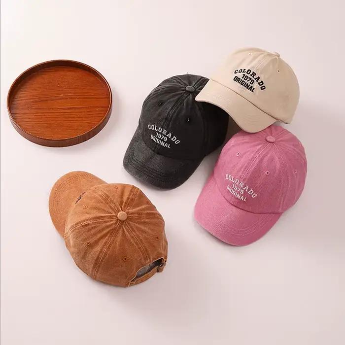Casquette de baseball avec lettres brodées pour enfants, mode rétro, chapeau en langue de canard pou