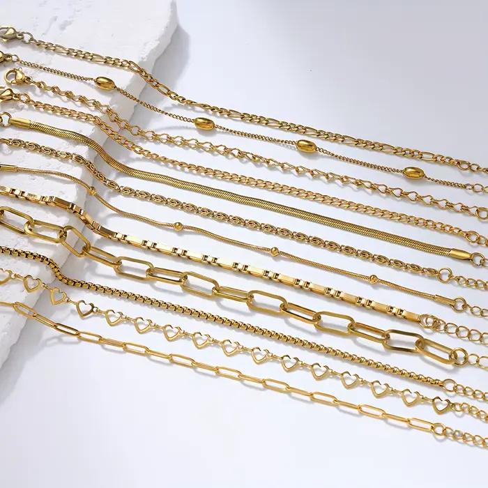 Ensemble de bracelets en acier inoxydable pour femmes, ensemble de bijoux élégant pour femmes, adapt