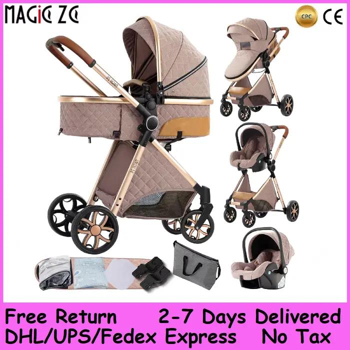Poussette 3 en 1 pour bébé, landau haut léger, système de voyage, chariots pour nouveau-nés, pousset