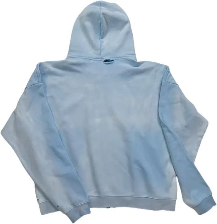 2025fw Paly diamant sweat à capuche avec fermeture éclair hommes femmes Vintage lavé bleu endommagé
