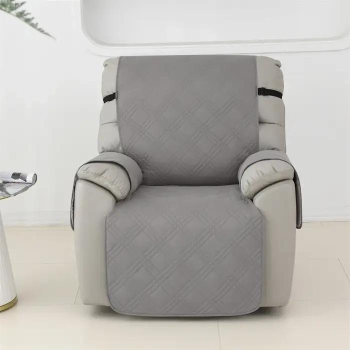 Housse de fauteuil inclinable imperméable, 1 place, couleur unie, matelassée, pour animaux de compag