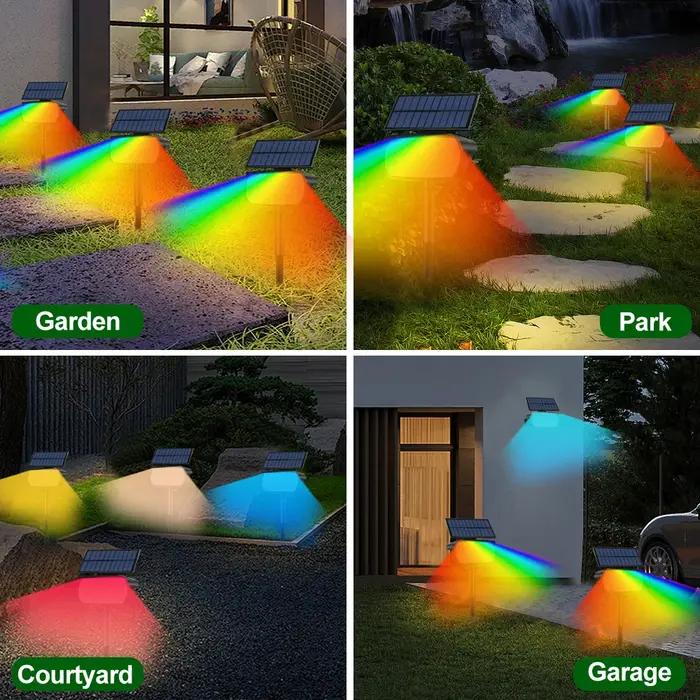 Spot solaire extérieur couleur changeante RGB 48/37/20LED solaire alimenté paysage projecteur jardin
