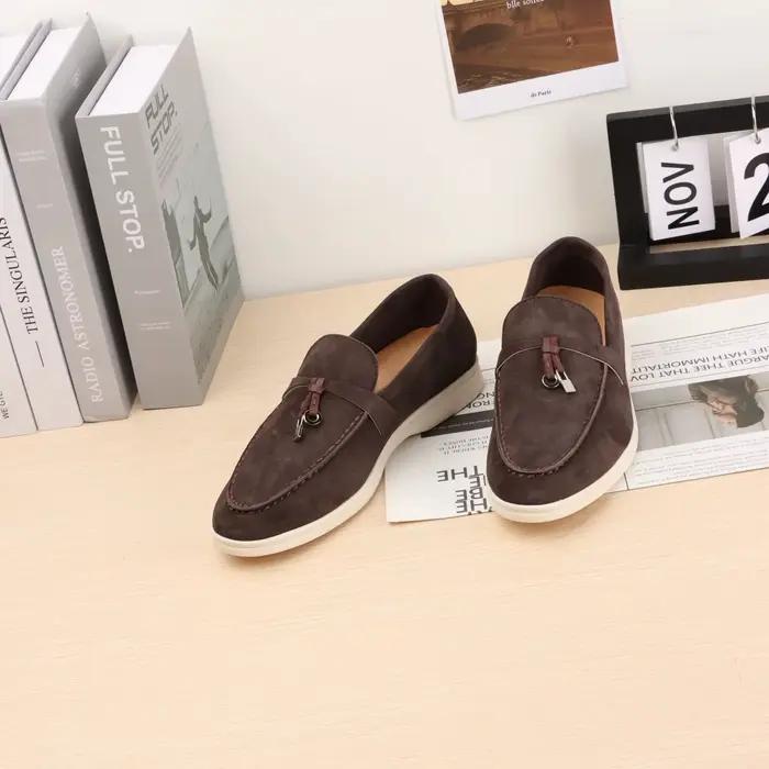 Mocassins Femme en Daim avec Décor de Nœud, Chaussures Légères et Respirantes