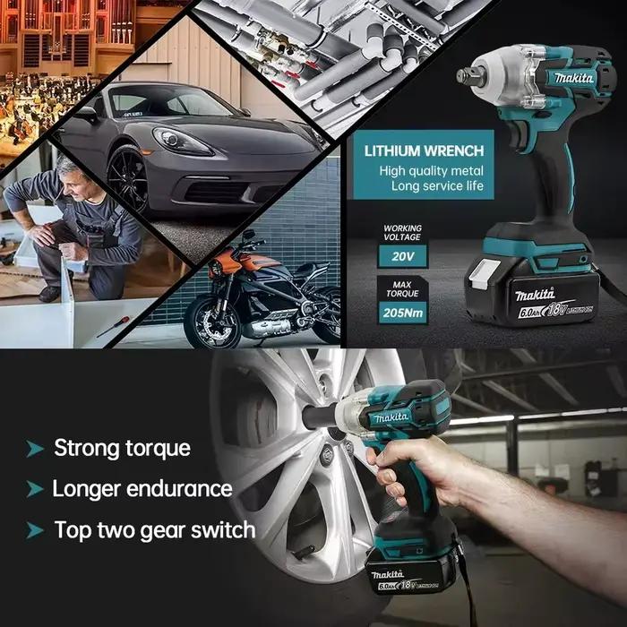 Makita DTW285 clé à chocs à couple élevé, clé à main rechargeable sans fil, outil multifonctionnel à