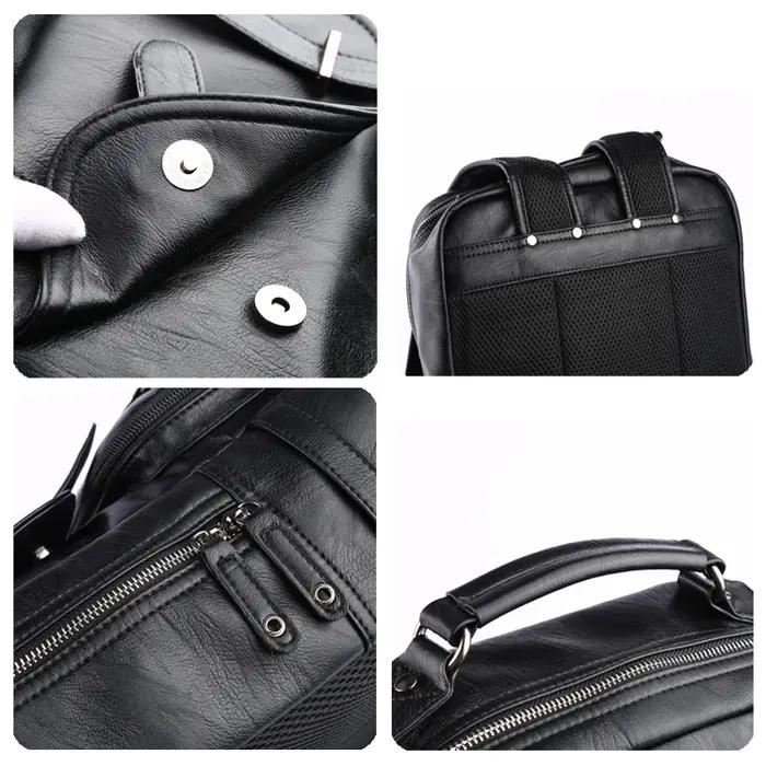 MOYYI-Sac à dos en cuir pour ordinateur portable pour homme, sac à dos de voyage étanche, sac d'affa