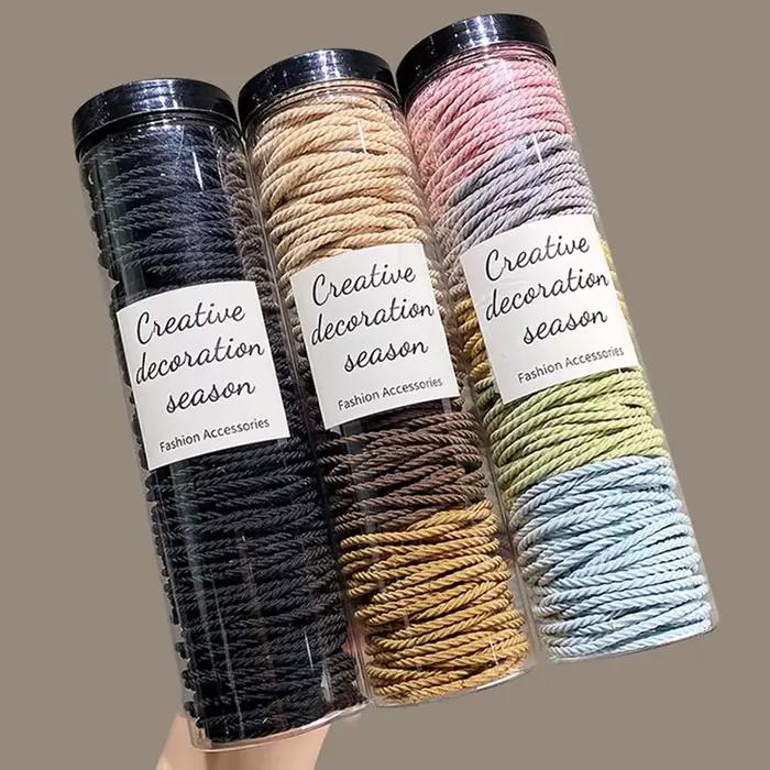 100 pcs/lot bandes de cheveux Scrunchie couleur unie élastique élastique bandeau de cheveux cravate
