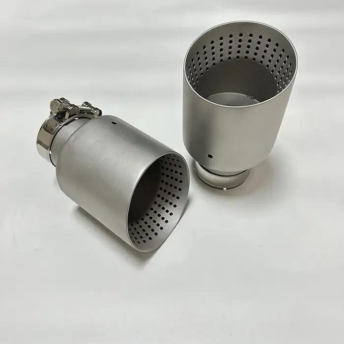 1 pièces accessoires de voiture buse d'échappement mat 304 acier inoxydable système de silencieux de