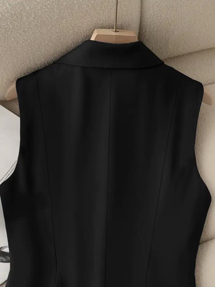 Gilet de costume pour femmes, gilet formel, coupe cintrée, veste Blazer sans manches pour le bureau,