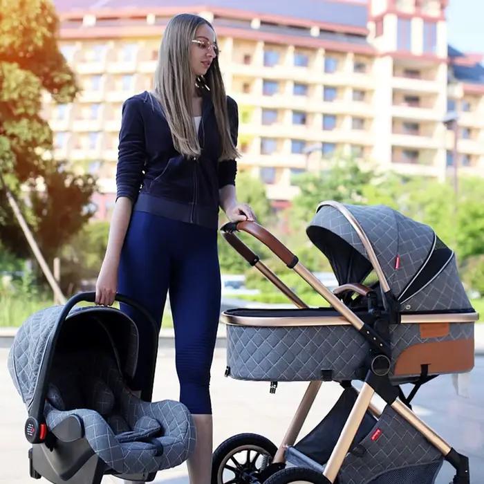 Landau de voyage Portable de luxe 3 en 1, poussette pour bébé, haute paysage, poussette de voyage po