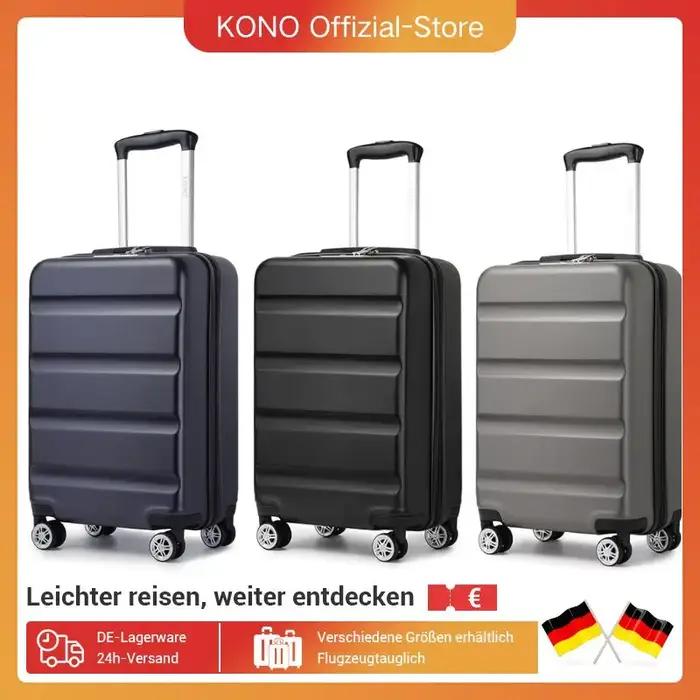 Valise à main KONO-étui rigide léger avec serrure TSA et 4 roues spinner, cabine (55/65/75 cm)