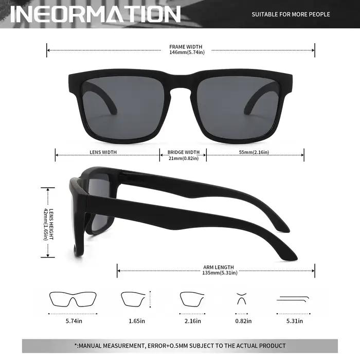 Lunettes de soleil de sport carrées 4 pièces avec motif de temple de créateur - UV400 pour hommes et