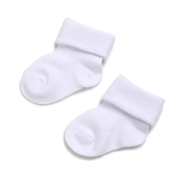 4 paires chaussettes courtes coton dentelle bébé 0-1 an - Blanc baptême garçons filles - Nouveau-né