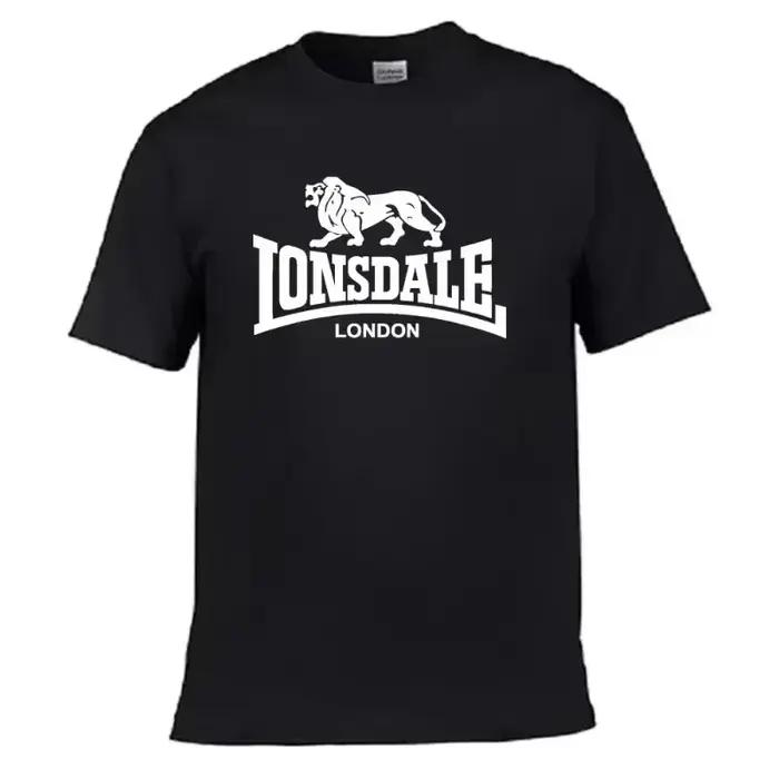 T-shirt à manches courtes pour homme avec imprimé Lion Lonsdale, style streetwear ample et confortab