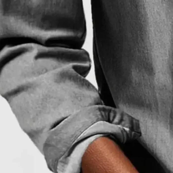 Chemise Slim Décontractée à Manches sulfet Col Rabattu pour Homme, Vêtement Classique et Boutonné, C