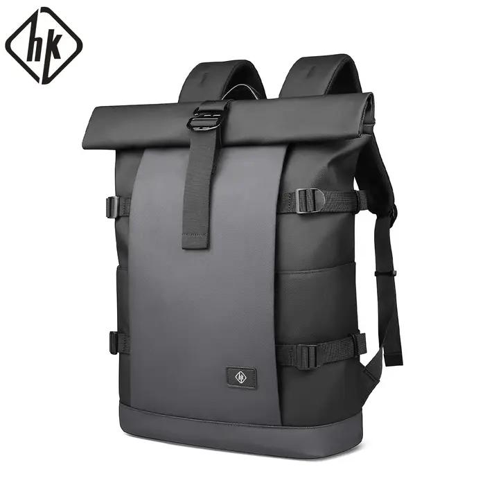 HK sac à dos étanche à roulettes pour hommes grande capacité extensible 17 pouces pochette d'ordinat