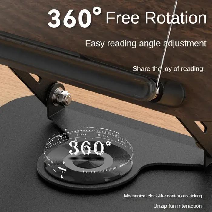 Support de livre pour la lecture, support de livre réglable avec 360 ° Support de livre de cuisine