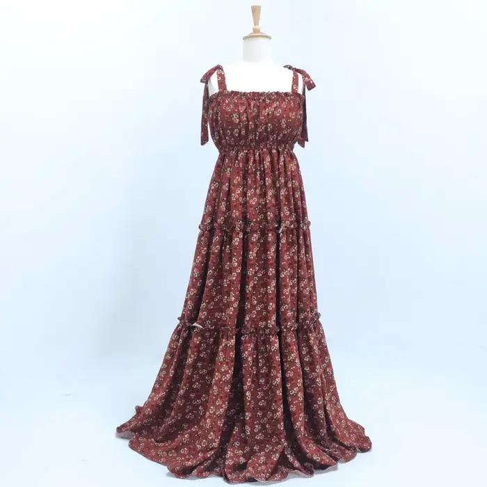 Robe de photographie pour femmes, élégante, en tissu de coton imprimé, Camisole, robes de photograph