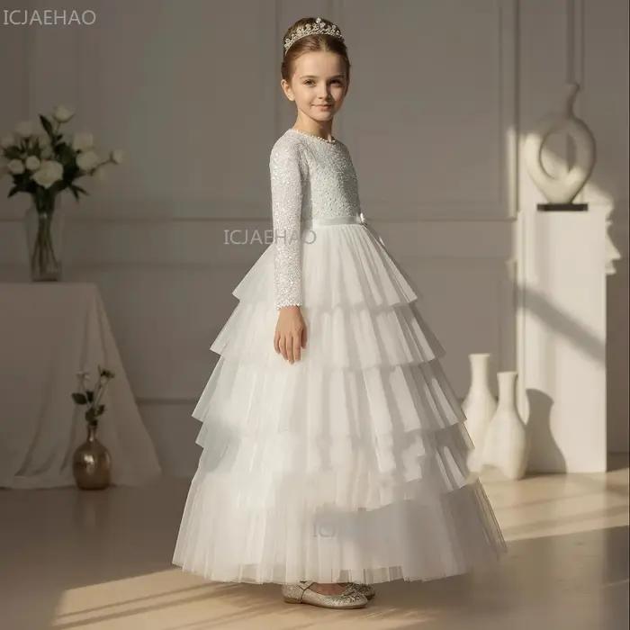 Robes Blanches pour Filles, Jupe Tutu Enfant, Robe de Princesse pour Anniversaire, Tenue de Spectacl