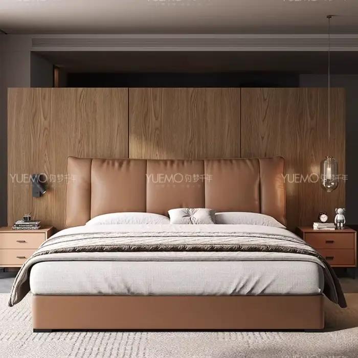 Cadre rembourré lit queen tête de lit rangement minimaliste lit moderne luxe pour chambre élégante et rangement efficace