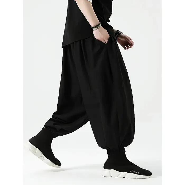 Pantalon homme FGKKS neuf, style coréen, coupe ample, en coton, pour l'extérieur, printemps, uni