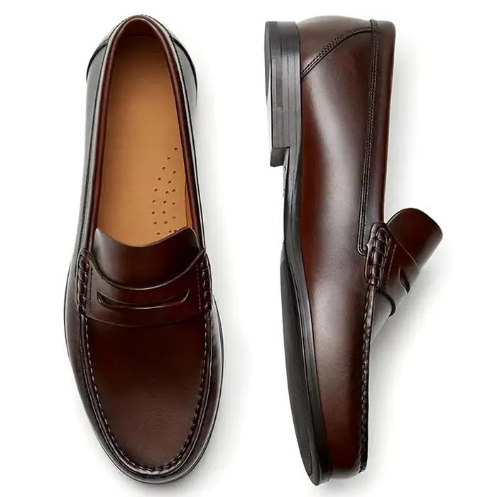 Mocassins à enfiler en cuir véritable pour hommes, couche supérieure Vintage, mocassins respirants,
