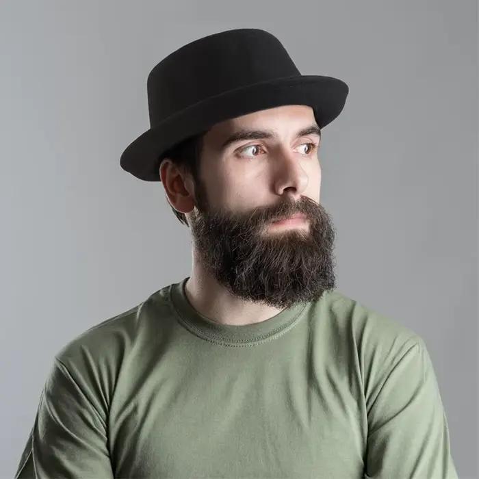 GEMVIE-Chapeau Classique en Feutre Doux pour Homme et Femme, Fedora à Bord Incurvé, 100% Laine, Auto