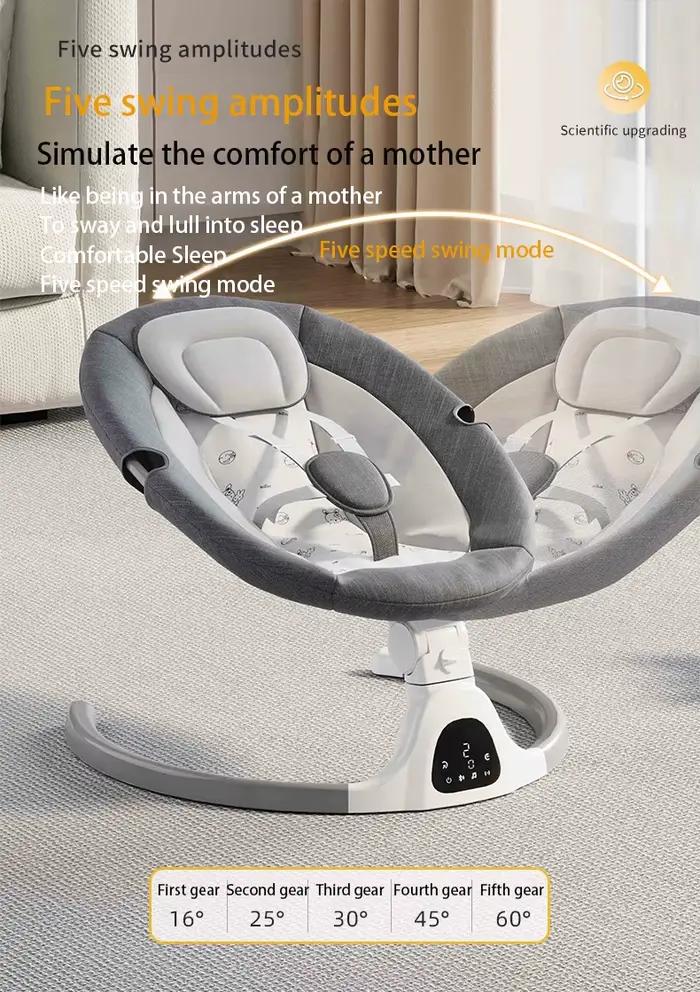 Berceau électrique pour bébé Musique Bluetooth Chaise berçante pour bébé Moustiquaire Télécommande B