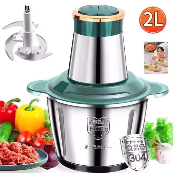 Hachoirs à viande électriques 2L, Broyeur alimentaire multifonctionnel en acier inoxydable, Trancheu