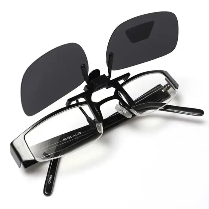 Lunettes de soleil polarisées à lentilles grises, 4 couleurs, Clip rabattable UV 380, pour la condui