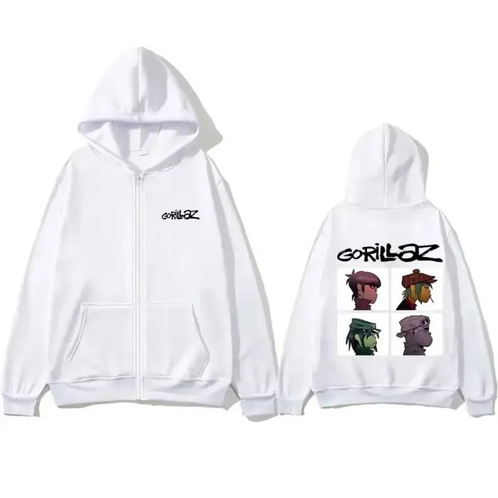 Rock Band Gorillaz Demon Days Album graphique sweat à capuche avec fermeture éclair hommes femmes Hi