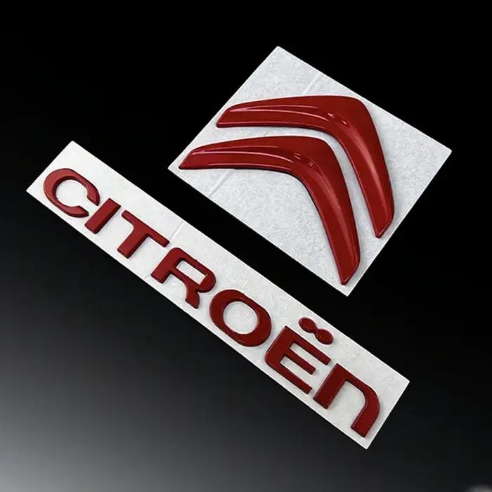 Badge d'emblème avant et arriere de voiture en metal pour Citroen C4 C3 C5 C1 DS3 DS5 DS4 Jumper Xsara C-Elysee Picasso Sega C4 refit sticke occasion speciale