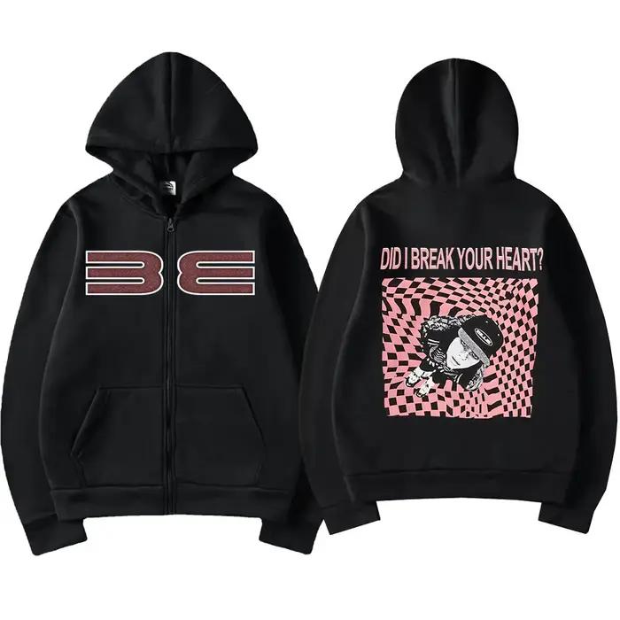 Frappé-moi dur et doux DID J'ai frapper votre cœur? Sweat-shirt à capuche avec fermeture éclair pour