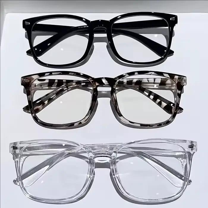 Lunettes à lentilles transparentes carrées minimalistes, barrière de lumière bleue, adaptées à un us
