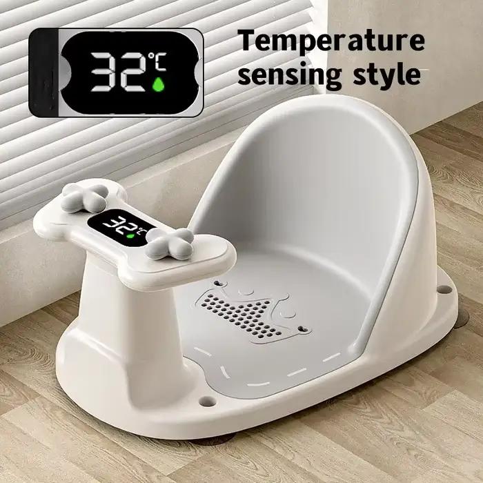 Siège de douche pour enfants support de douche portable nouveau-nés jeunes enfants accessoires de croissance détecteur de température sécurité confort ludique