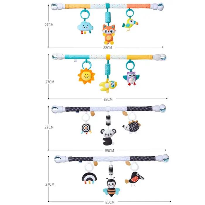 Arc de poussette pour bébé jouet cloche de jeu amusante nouveau-né activité sensorielle réglable videur siège de sécurité voiture jouets suspendus lit occasions spéciales développement sensoriel et motricité